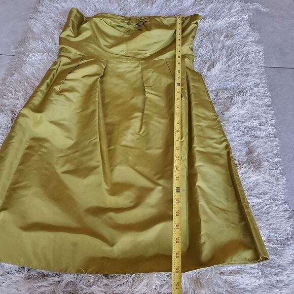 J. Crew Womens Strapless Green Dress  100% Silk Size 12  Formal Prom - Picture 7 of 9